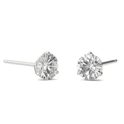 Round Moissanite Martini Stud Earrings In 14K White Gold (1 Ct. Tw.)
