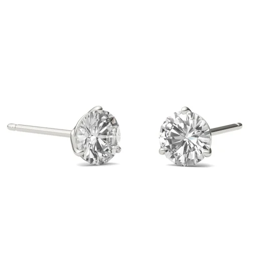 Round Moissanite Martini Stud Earrings In 14K White Gold (1 Ct. Tw.)