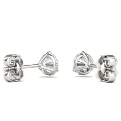 Round Moissanite Martini Stud Earrings In 14K White Gold (1 Ct. Tw.)