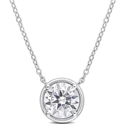 Round Moissanite Pendant In Sterling Silver (1 4/5 Ct.)