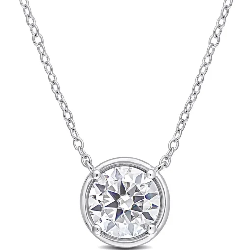 Round Moissanite Pendant In Sterling Silver (1 4/5 Ct.)