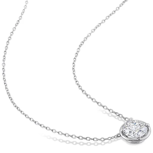 Round Moissanite Pendant In Sterling Silver (1 4/5 Ct.)
