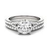 Round Moissanite Ring Set With Split-Shank Band In 14K White Gold (2 1/8 Ct. Tw.)