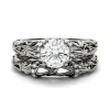 Round Moissanite Ring Set In 14K White Gold (1 1/4 Ct. Tw.)