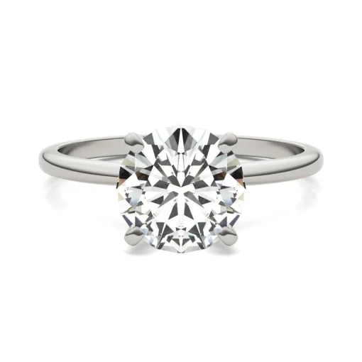 Round Moissanite Solitaire Ring In Platinum (2 3/4 Ct.)