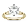 Round Moissanite Solitaire Ring In 14K Yellow Gold (1 1/2 Ct.)