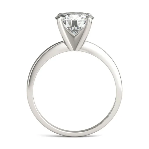 Round Moissanite Solitaire Ring In Platinum (2 3/4 Ct.)