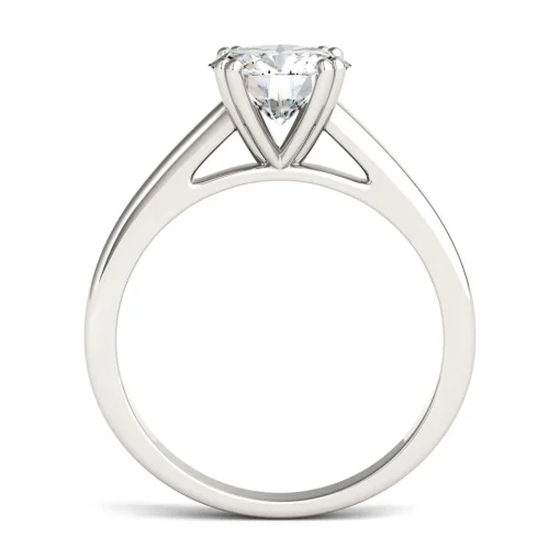 Round Moissanite Solitaire Ring In 14K White Gold (1 1/2 Ct.)
