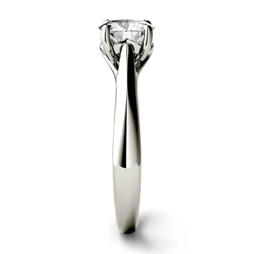 Round Moissanite Solitaire Ring In 14K White Gold (1 Ct.)