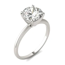 Round Moissanite Solitaire Ring In Platinum (2 3/4 Ct.)