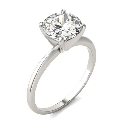 Round Moissanite Solitaire Ring In Platinum (2 3/4 Ct.)