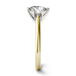 Round Moissanite Solitaire Ring In 14K Yellow Gold (1 1/2 Ct.)