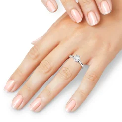 Round Moissanite Solitaire Ring In 14K White Gold (1 Ct.)