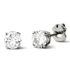 Round Moissanite Stud Earrings In 14K White Gold (1 Ct. Tw.)