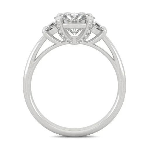 Round Moissanite Three-Stone Ring In Platinum (2 1/2 Ct. Tw.)