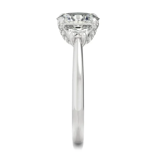 Round Moissanite Three-Stone Ring In Platinum (2 1/2 Ct. Tw.)