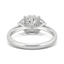 Round Moissanite Three-Stone Ring In Platinum (2 1/2 Ct. Tw.)