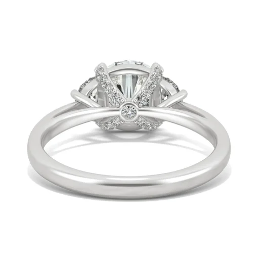 Round Moissanite Three-Stone Ring In Platinum (2 1/2 Ct. Tw.)