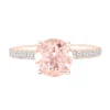 Round Morganite Ring With Diamond Band In 14K Rose Gold (1/3 Ct. Tw.)
