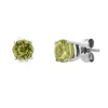 Round Peridot Stud Earrings In 10K White Gold