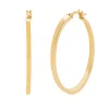 Round Polished Square Tube Hoop Earrings In 14K Yellow Gold
