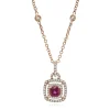 Rubellite & 3/8 Ct. Tw. Diamond Pendant In 14K Rose Gold