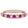 Ruby & 1/4 Ct. Tw. Diamond Band In 10K Rose Gold
