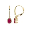 Ruby & 1/5 Ct. Tw. Diamond Earrings In 10K Yellow Gold