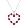 Ruby & 1/5 Ct. Tw. Diamond Heart Pendant In 10K Rose Gold