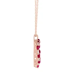 Ruby & 1/5 Ct. Tw. Diamond Heart Pendant In 10K Rose Gold