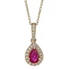 Ruby & 1/10 Ct. Tw. Diamond Pendant In 10K Yellow Gold