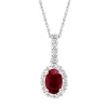 Ruby & 1/5 Ct. Tw. Diamond Pendant In 10K White Gold