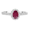 Ruby & 1/4 Ct. Tw. Diamond Ring In 10K White Gold