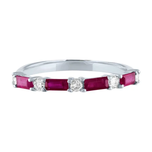 Ruby & 1/5 Ct. Tw. Diamond Ring In 10K White Gold