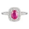 Ruby & 1/4 Ct. Tw. Diamond Ring In 14K White Gold