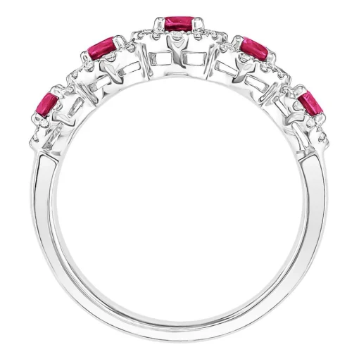 Ruby & 1/3 Ct. Tw. Diamond Ring In 14K White Gold