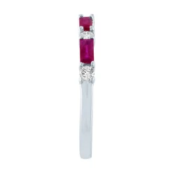 Ruby & 1/5 Ct. Tw. Diamond Ring In 10K White Gold