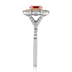 Ruby & 1/2 Ct. Tw. Diamond Ring In 10K White & Rose Gold