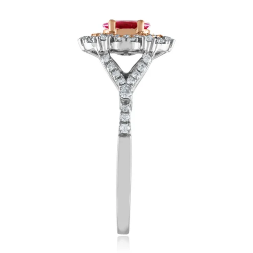Ruby & 1/2 Ct. Tw. Diamond Ring In 10K White & Rose Gold