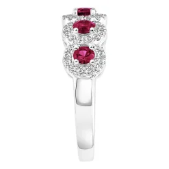 Ruby & 1/3 Ct. Tw. Diamond Ring In 14K White Gold