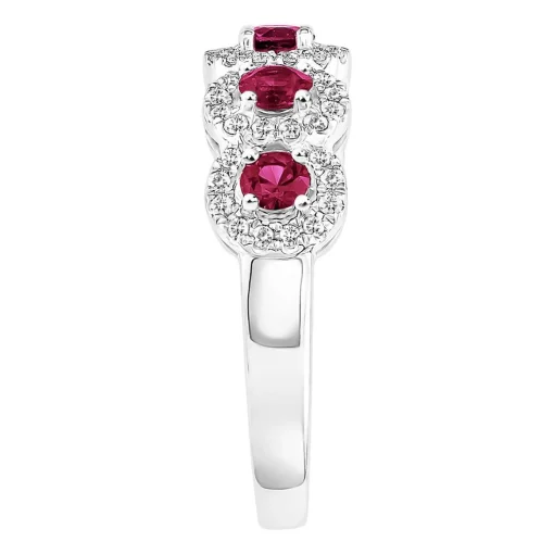 Ruby & 1/3 Ct. Tw. Diamond Ring In 14K White Gold