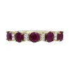 Ruby & Diamond Accent Band In 10K Yellow Gold