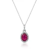 Ruby & Diamond Pendant In 14K White Gold (1/10 Ct. Tw.)