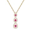 Ruby And Diamond Drop Pendant In 10K Yellow Gold (1/4 Ct. Tw.)