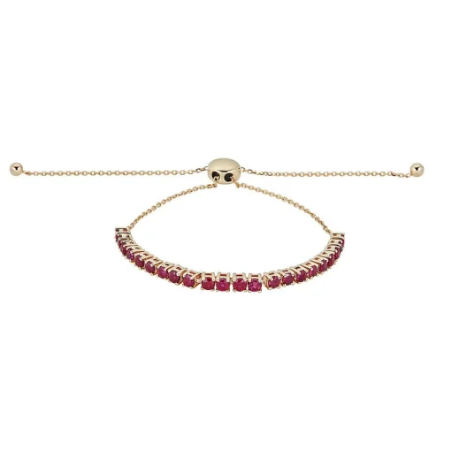 Ruby Bolo Bracelet In 10K Yellow Gold