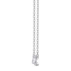 Safety Pin Necklace With Pave Diamonds In 10K White Gold (3/8 Ct. Tw.)
