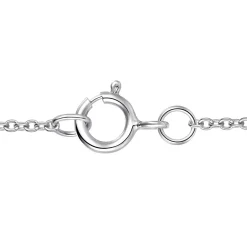 Safety Pin Necklace With Pave Diamonds In 10K White Gold (3/8 Ct. Tw.)