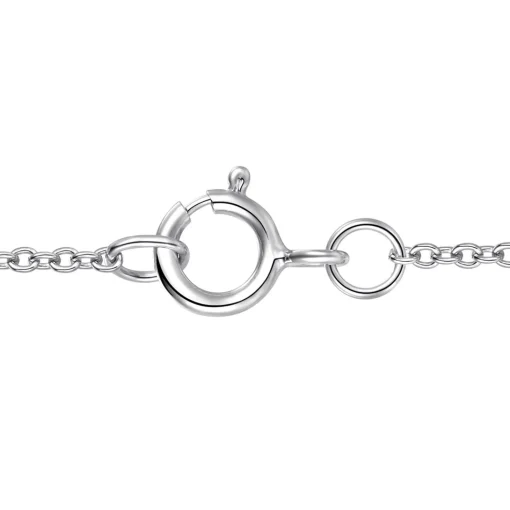 Safety Pin Necklace With Pave Diamonds In 10K White Gold (3/8 Ct. Tw.)