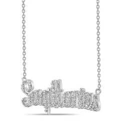 Sagittarius Lab Created White Sapphire Necklace In Sterling Silver