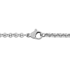 Saint Michael Pendant With Diamond Accent In Stainless Steel, 24"
